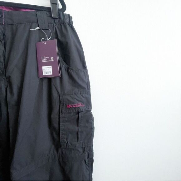 Mountain Warehouse Trek Convertible Trouser Pants Black Womens 8 Zip-Off Leg NWT - Picture 5 of 10